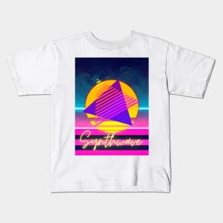 Synthwave Retro Sun Triangles Kids T-Shirt